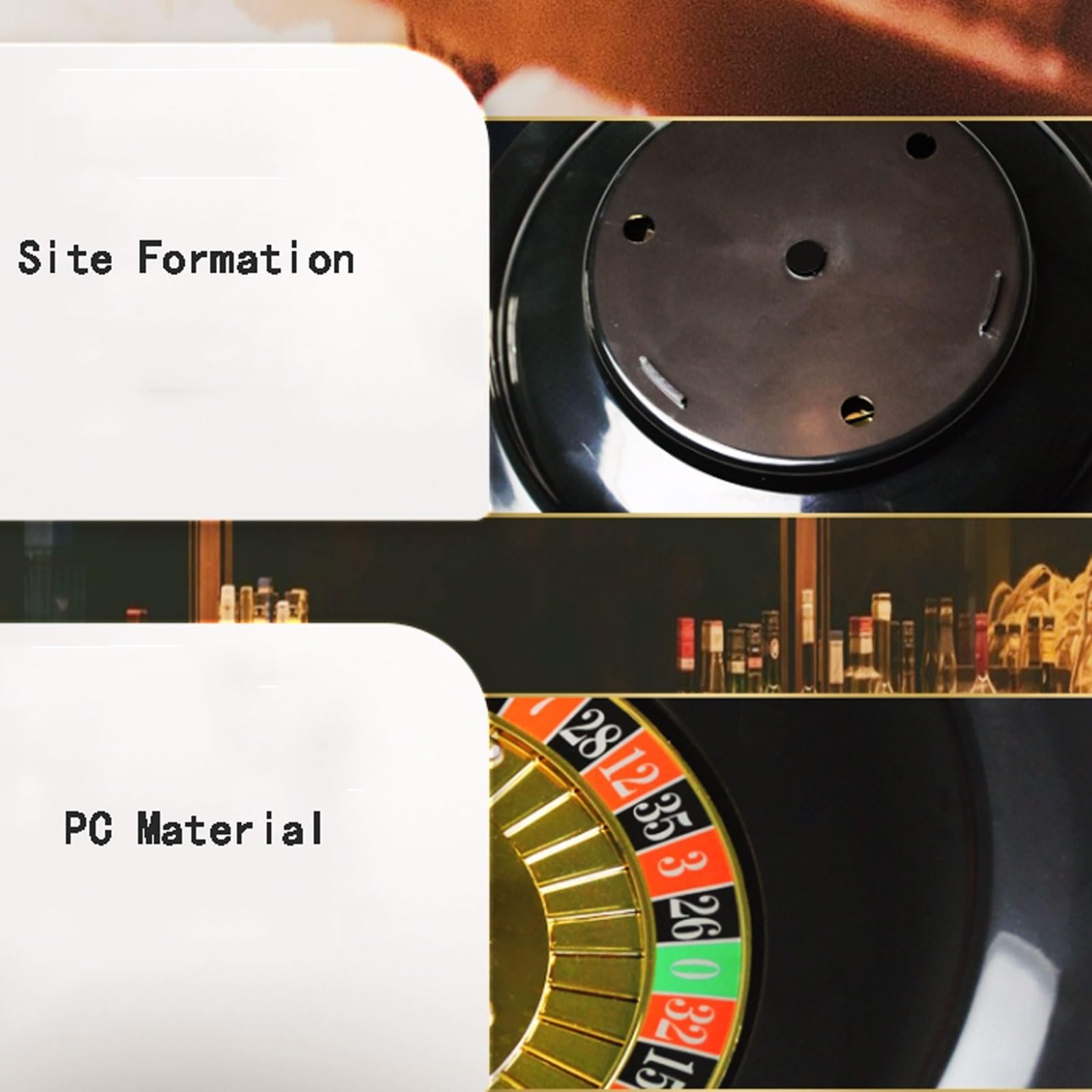 GeRRiT Roulette-Rad 18-Zoll-schwarzes Deluxe-Roulette-Rad-Set, Präzisionslager mit Einzel-Null-Layout, Roulette, Roulette-Spiele für Spieleabende Partyspiele