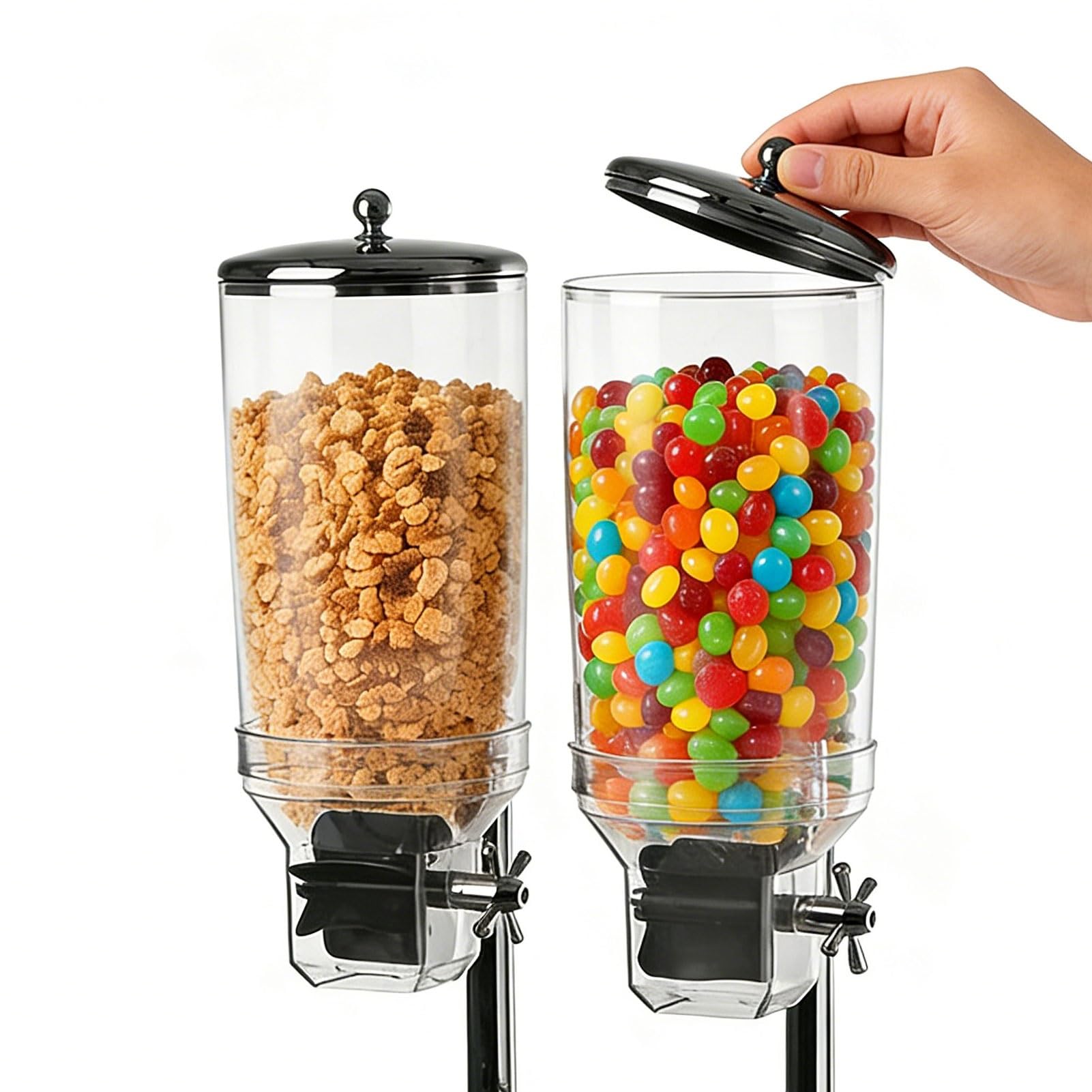 Theken-Müslispender, Gewerblicher Großbehälter Für Müsli, Trockenfutterspender Für Hotelfrühstück Für Müsli, Getreide, Kaffeebohnen, Süßwaren, Snacks(Single 8L)