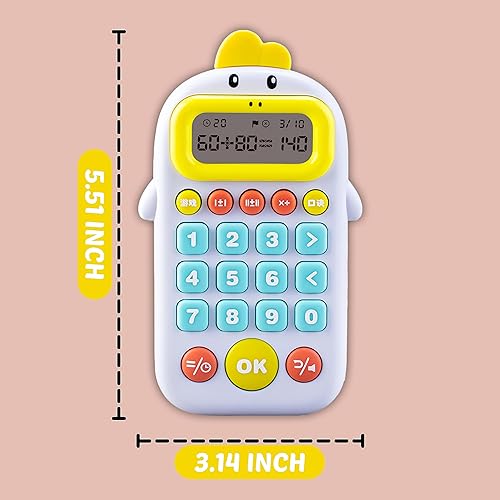 Miniatura 3 de Skywin Calculadora de juguete para niños, color blanco, juegos de aprendizaje temprano, juguetes para niños, calculadora fácil de leer, pequeña para