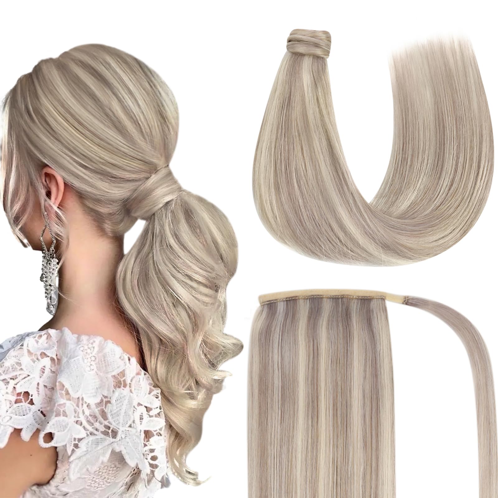 Ponytail blonde hair pcs topper 2020 14 main image 2