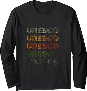 Love Heart UNESCO Tee Grunge Vintage Style Black UNESCO Long Sleeve T-Shirt