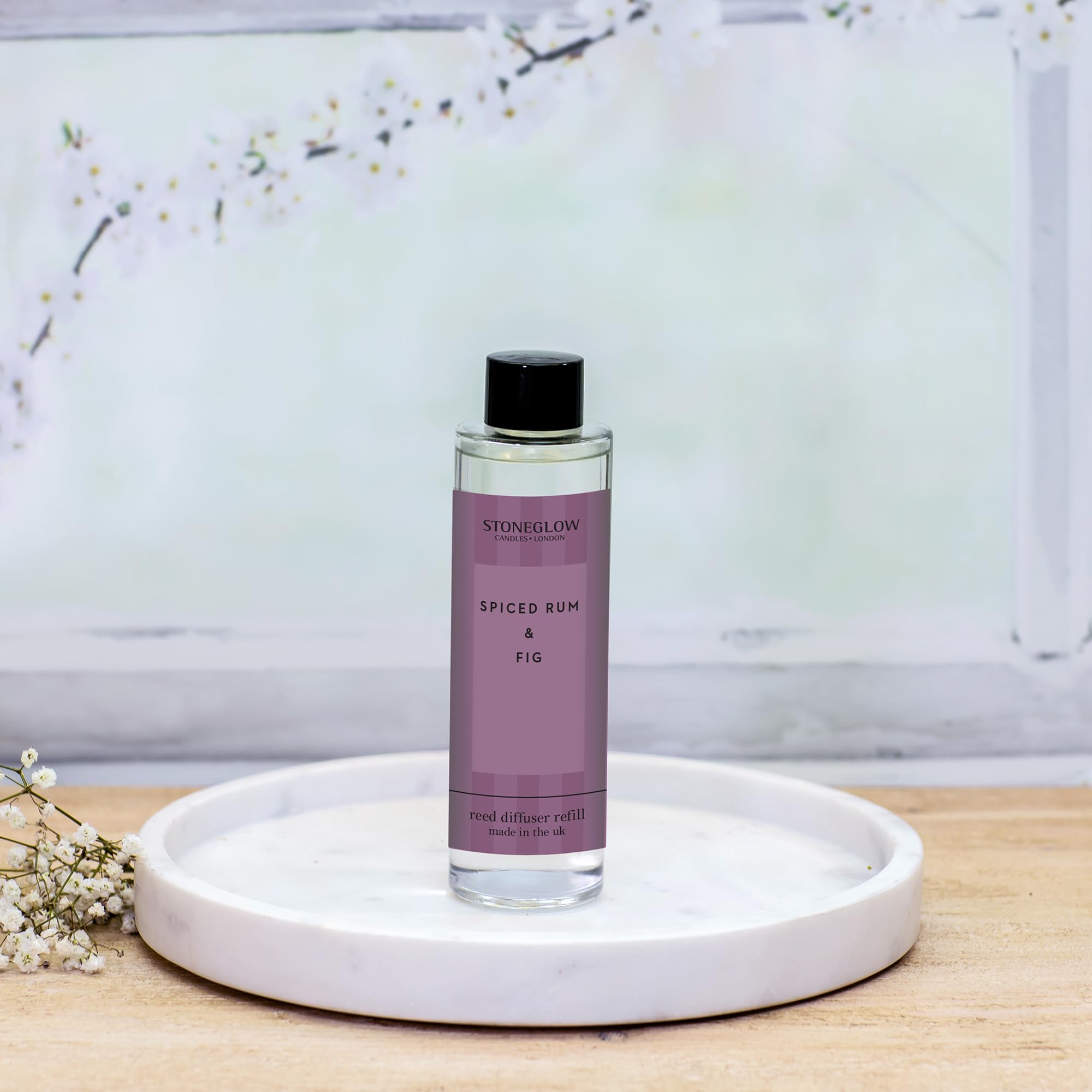 Stoneglow Modern Classics Collection - Spiced Rum & Fig - Scented Reed Diffuser Refill Purple 210ml