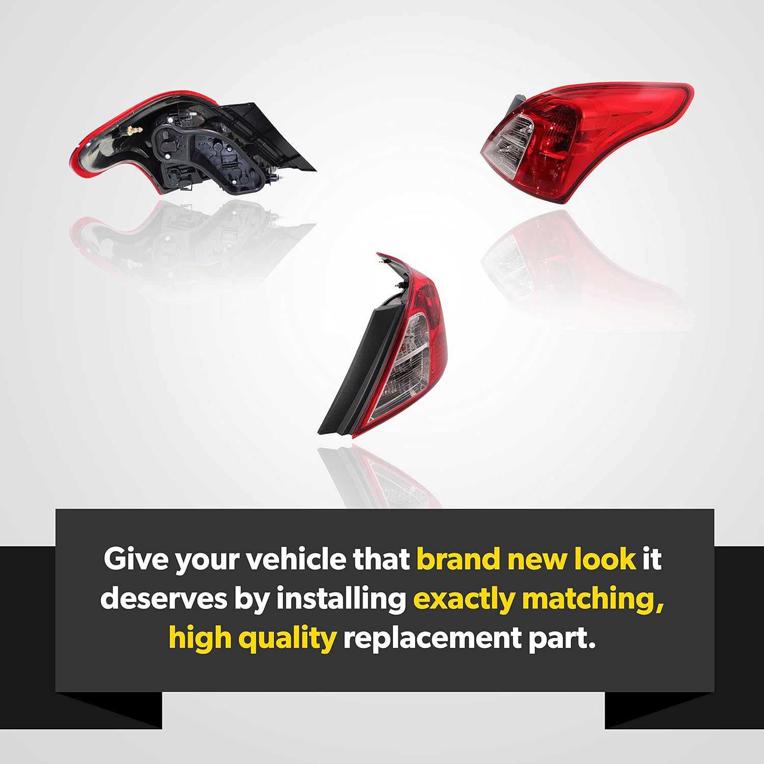 Tail Light Replacement For 2012 2013 2014 2015 2016 2017 2018 2019 Nissan Versa S SL - Fits Passenger Side of Versa Tail Lights - Rear Taillight Brake Light Includes Bulb, Lens, Housing