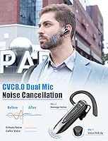 Vista 2 de Link Dream Auricular Bluetooth inalámbrico CVC8.0 para teléfono celular, micrófono dual, cancelación de ruido, teléfono con llave de silencio 20H