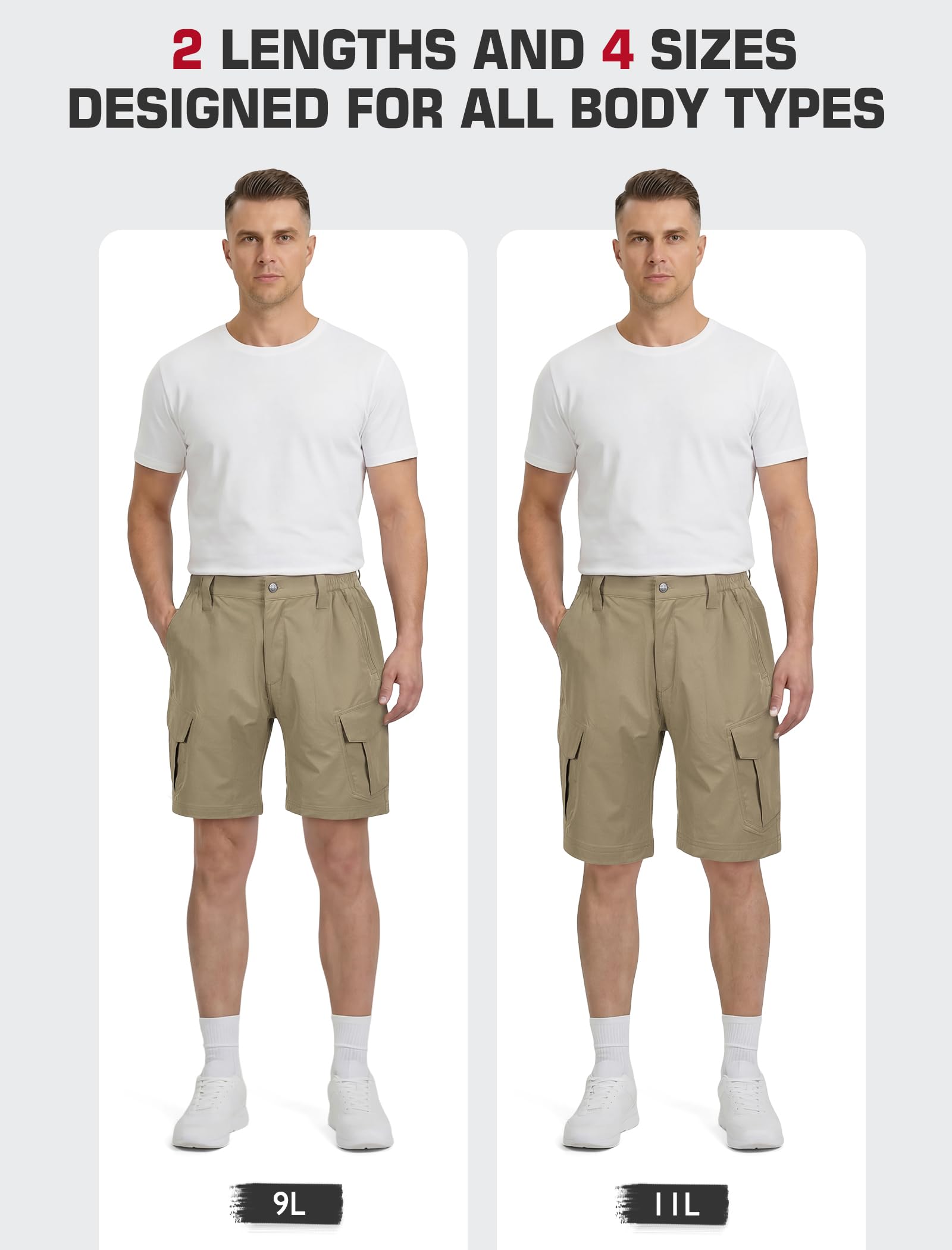 IGOLUMON Short Cargo Homme Bermuda de Randonnée Léger et Élastique