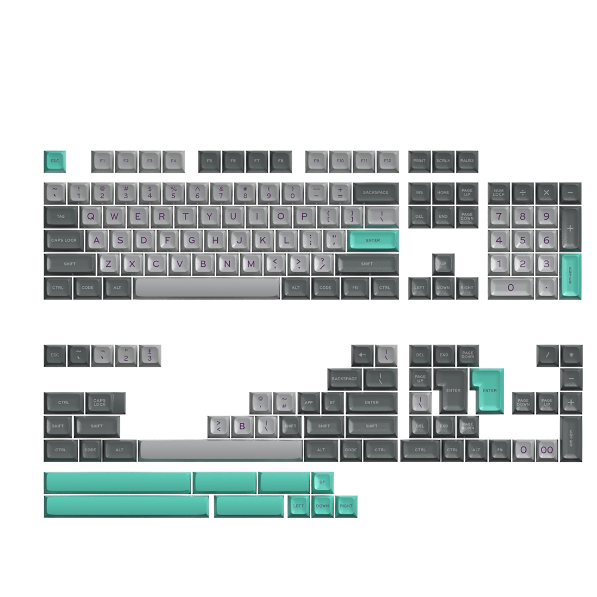 Keycaps PBT SOLIDEE SA Hyperfuse de 172 teclas para teclado mecánico Cherry MX 8