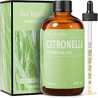 SU JUABA Citronella Oil 4 Fl Oz, 100% Pure Natural Aromatherapy Oil for Diffuser, Massage, Hair & Skin Care - 118ML