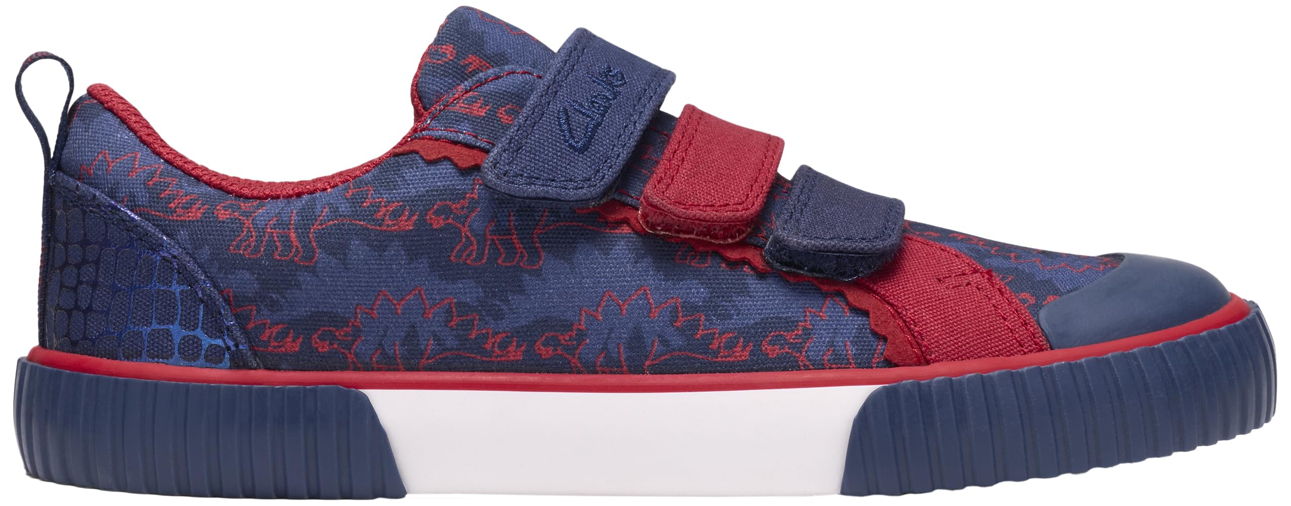 Clarks Foxing Tri K Childrens Navy/Red, 13.5