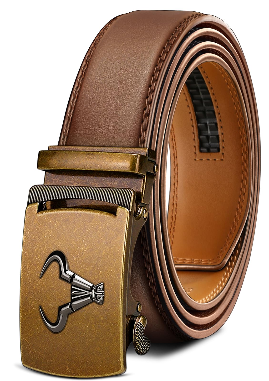 BULLIANT Men's Belt,Brand Ratchet Belt Of Genuine Leather For Gift Men Dress,Size Customized