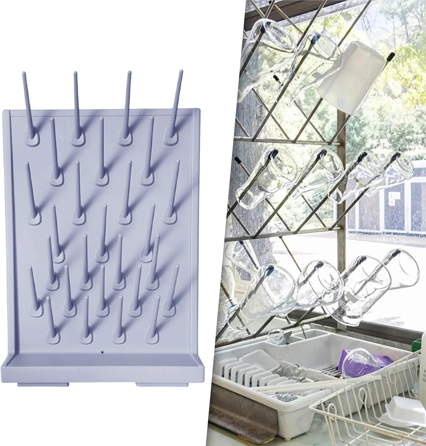 Lab Drying Rack with 27 Detachable Pegs Accessory Multipurpose PP Material Test Tube Draining Removable(Black)