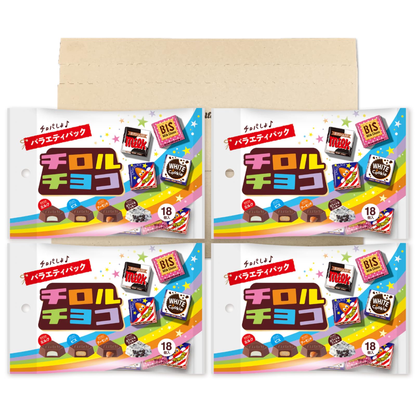 Amazon.co.jp: チロルチョコ バラエティパック 72粒（4種18個入×4袋