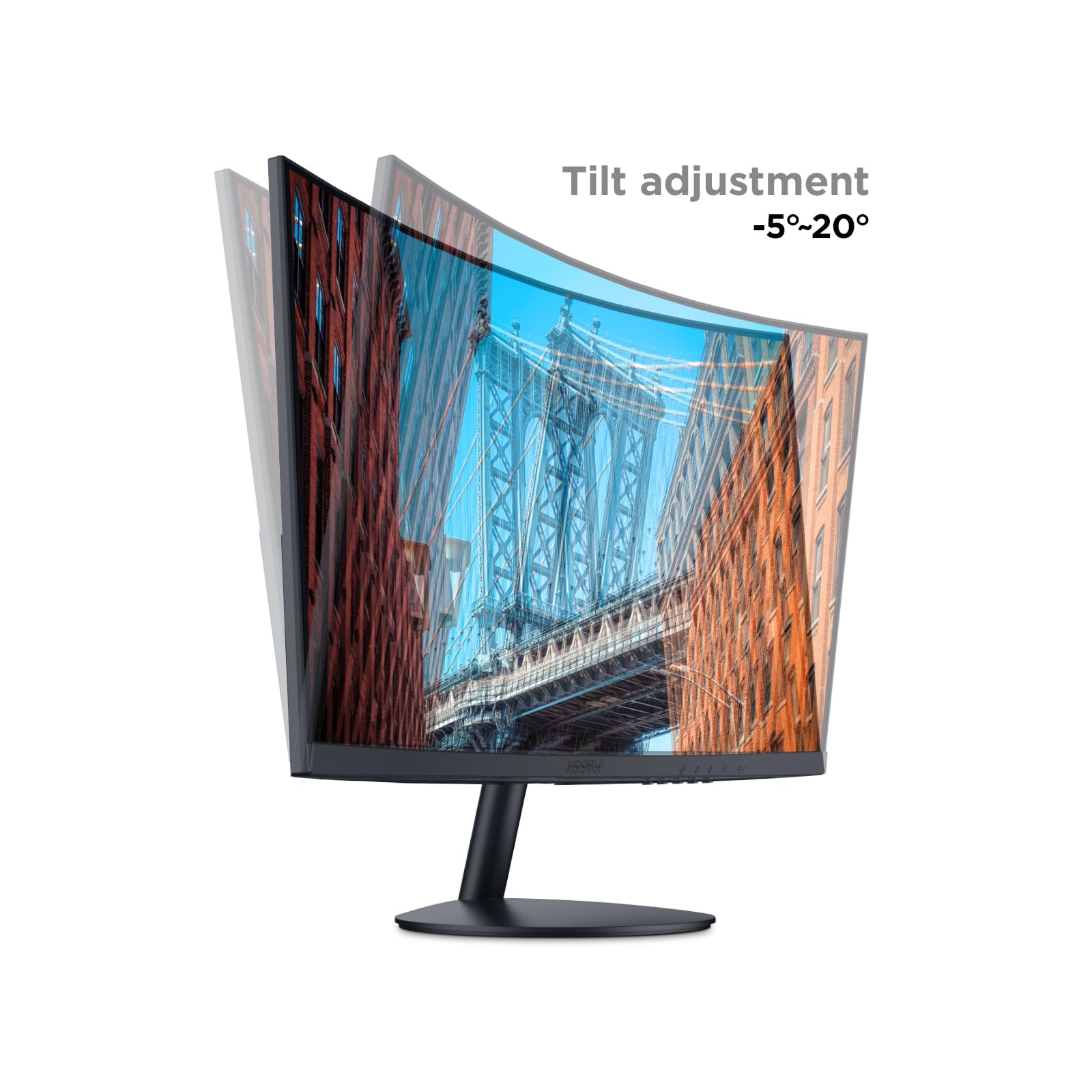 KOORUI 27 Inch Curved Monitor FHD 1080P 75Hz Computer Monitors, 1500R PC Screen with HDMI VGA, TÜV Rheinland Certified, Tilt Adjustable,1500R, Eye Care, Black, 27N5CA