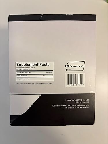 Miniatura 2 de Create Monohidrato de creatina en polvo de una sola porción  0.18 oz de creatina creapura  Redefiniendo la fuerza, la energía y la recuperación  Sin