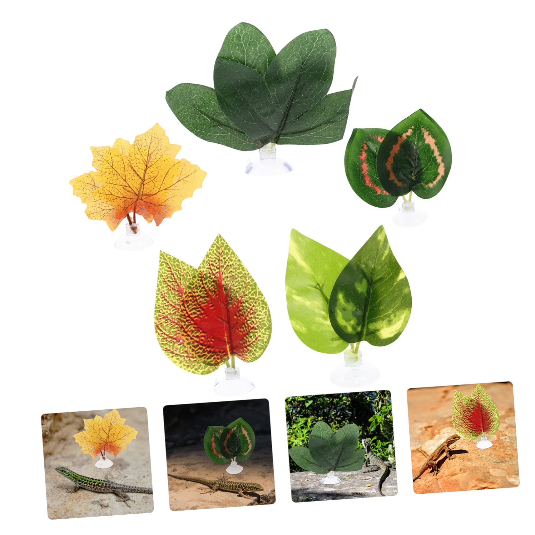 BESPORTBLE 25piezas Plantas Simuladas Decorativas para Terrario De Reptiles Artificiales para Acuarios Decoración De Hábitats De Reptiles y Peces Ventosas para Fijación