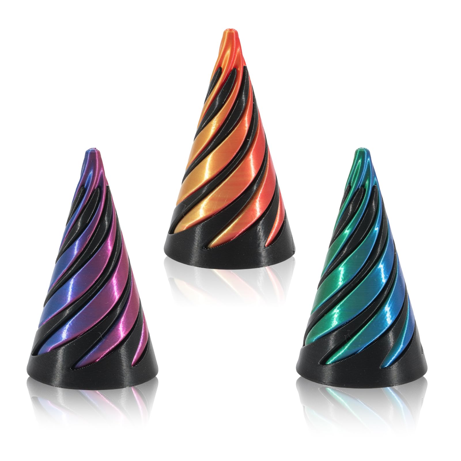 2 Stück Impossible Cone Pyramid Spielzeug | Anti-Stress Fidget Toy Mit Spiraleffekt | Desktop Deko Für Kinder & Erwachsene