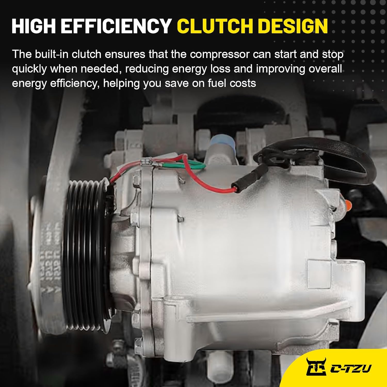 AC Compressor with Clutch for 2006-2011 Honda Civic 1.8L - Direct Replacement for OEM 38800-RNB-A02, 38800RNAA010M2, 38800RNAA01, 38810RRBA01, CO4918AC - Reliable Air Conditioning Unit