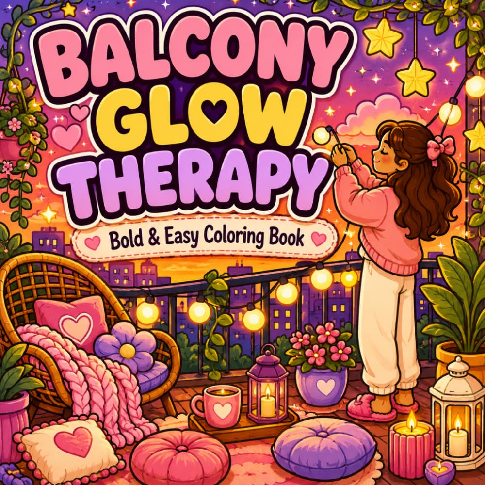 Balcony Glow Therapy: Bold & Easy Coloring Book (Soft Life Coloring Series)