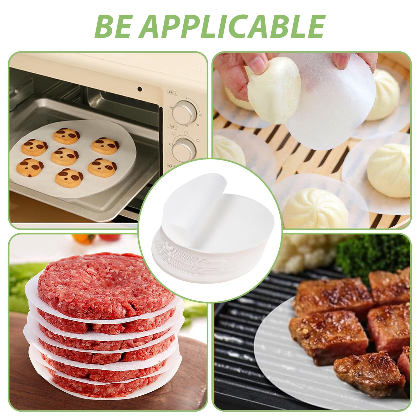 JINSIHU Papier Antiadhésif 500 Pièces 13cm Ronds pour Burgers Steaks Hachés Barbecue