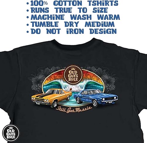 Miniatura 3 de OLD GUYS RULE Camiseta gráfica para hombre, Muscle Cars, divertida camiseta novedosa para entusiastas de los autos, Hot Rod, carreras