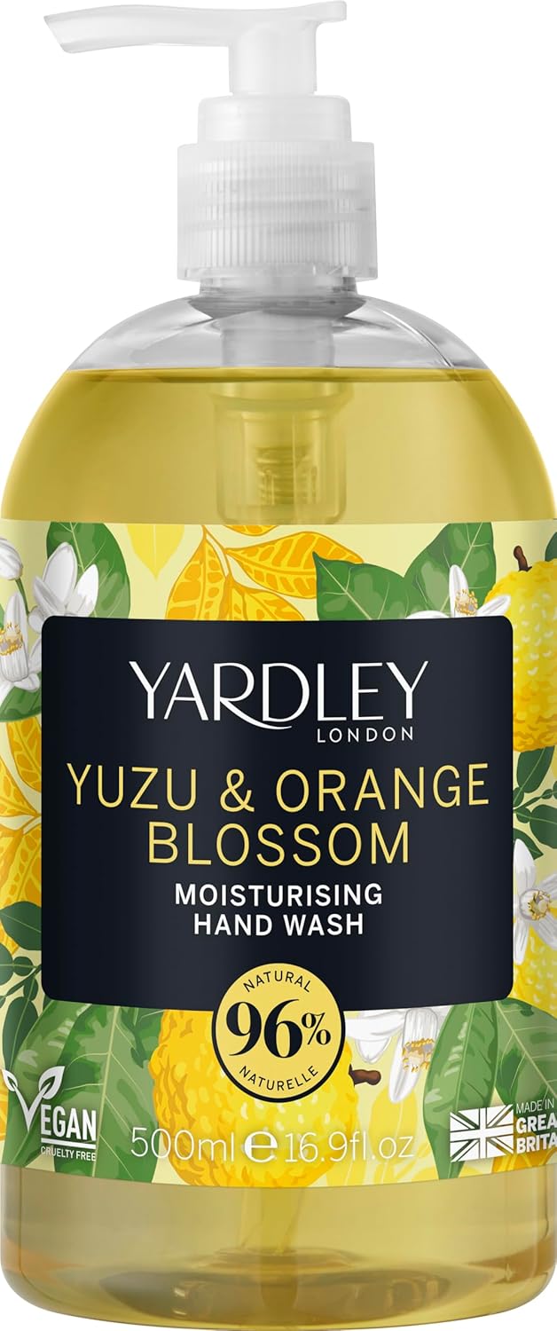 Yardley London Deluxe Yuzu & Orange Blossom Botanical Hand Wash 500 ml, Orange
