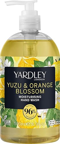 Yardley London Deluxe Yuzu & Orange Blossom Botanical Hand Wash 16.9 fl oz, naranja