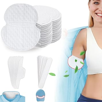 60Pcs Sweat Pads for Under Arms, Hat Sweat Liner, Shirt Collar Protection, Large Armpit Sweat Pads, Disposable Underarm Pads for Sweating Women, Unflavored 1Pack/40P+10P+10P