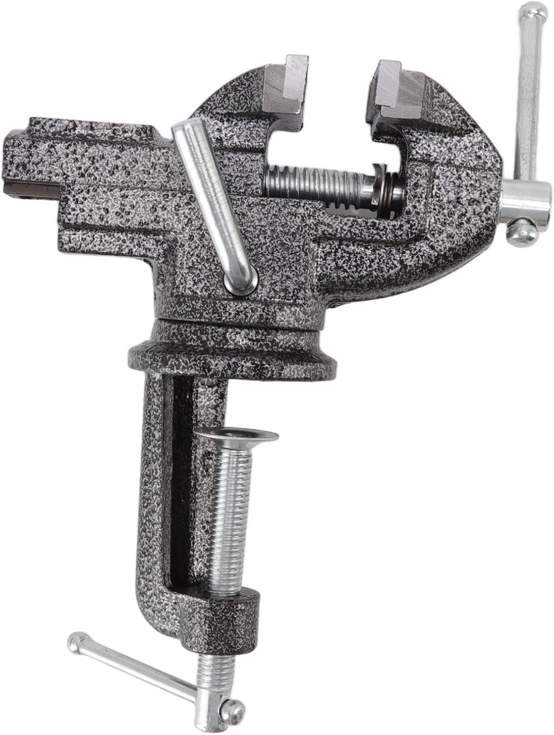 Yosoo Bench Vise, 360 Degree Rotating Cast Steel Clamp On Table Vise with Fine Milling Dovetail Sliding Track, for Woodworking Jewelry Making Model Repair