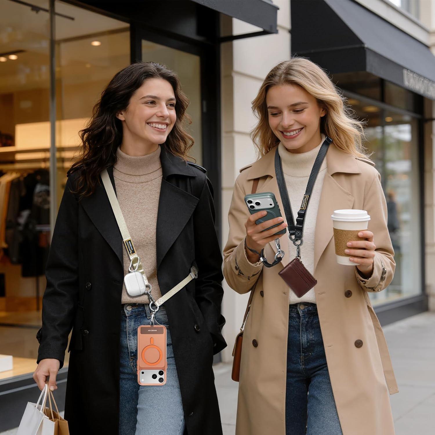 MAGEASY 2-in-1 Phone Lanyard Crossbody & Wrist Strap with Tether Tab & Belt Clip, Adjustable Phone Strap, Hands-Free Anti-Drop Travel Phone Leash for iPhone & Android (Black) - Image 2