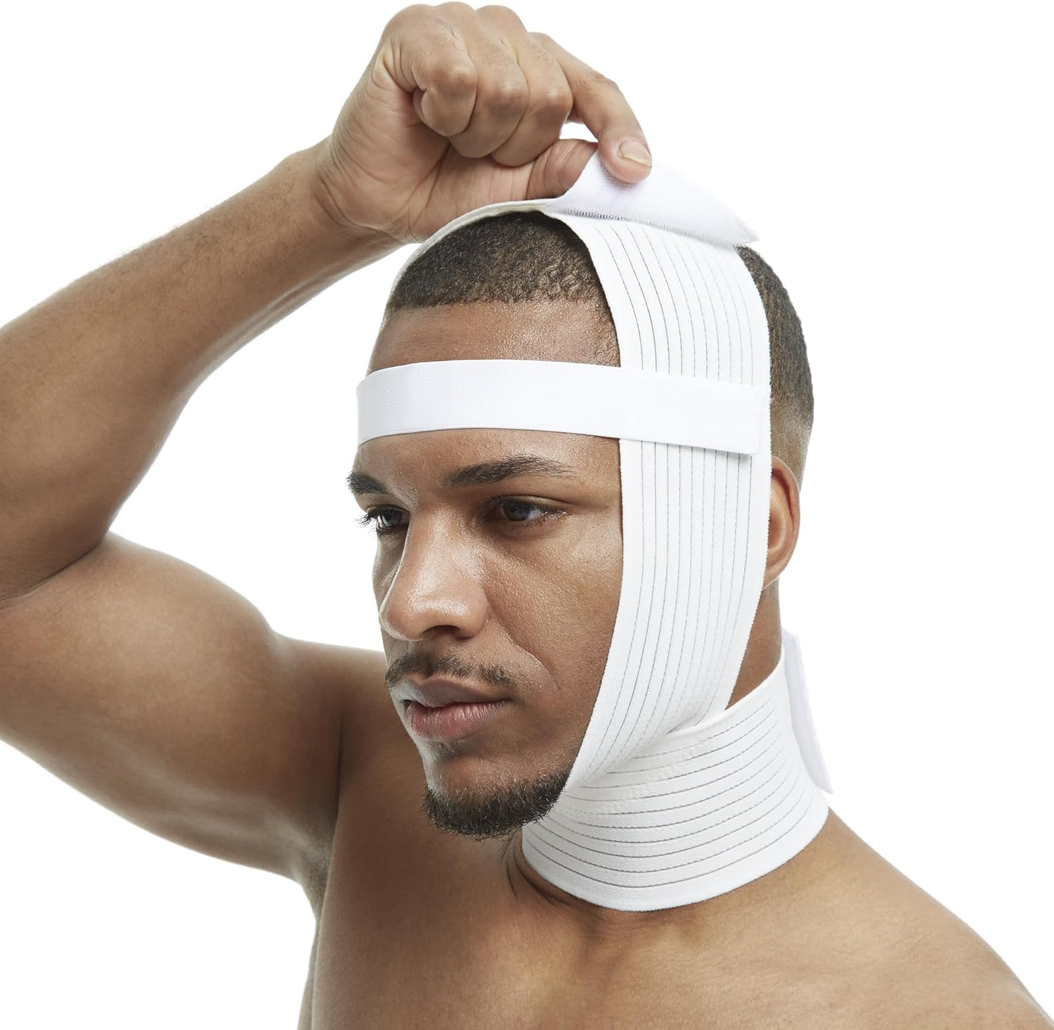 ClearPoint Medical Chin & Neck Garment – Post Op Lipo Recovery Wrap, Facelift Support Mask, Adjustable Strap for Face and Jaw, Post Surgery Neck Bandage