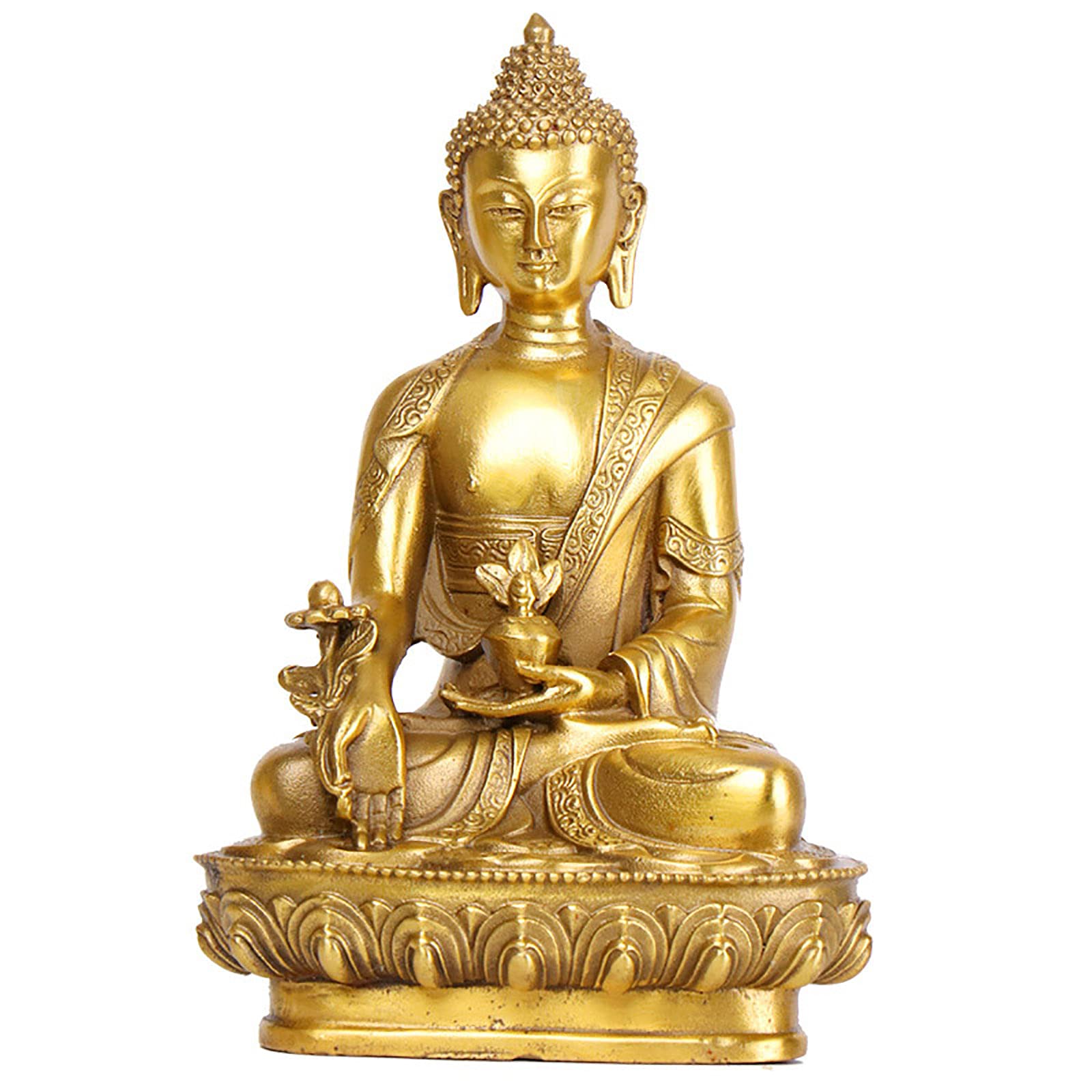 Estatua De Buda De Oro,Decoración Espiritual De La Sala De Estar,Estatua De Buda De La Medicina,Decoració,Yoga Zen Decoración,Decoración De La Meditación,Coleccionables Y Figuritas-Un 13.2x10x20cm(5x4