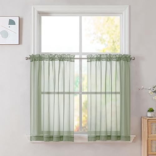 Miniatura 231 de OVZME 2 paneles de cortina traslúcidas para ventana, 96 pulgadas de largo, para dormitorio, diseño de bolsillo superior para cortinero, tratamiento