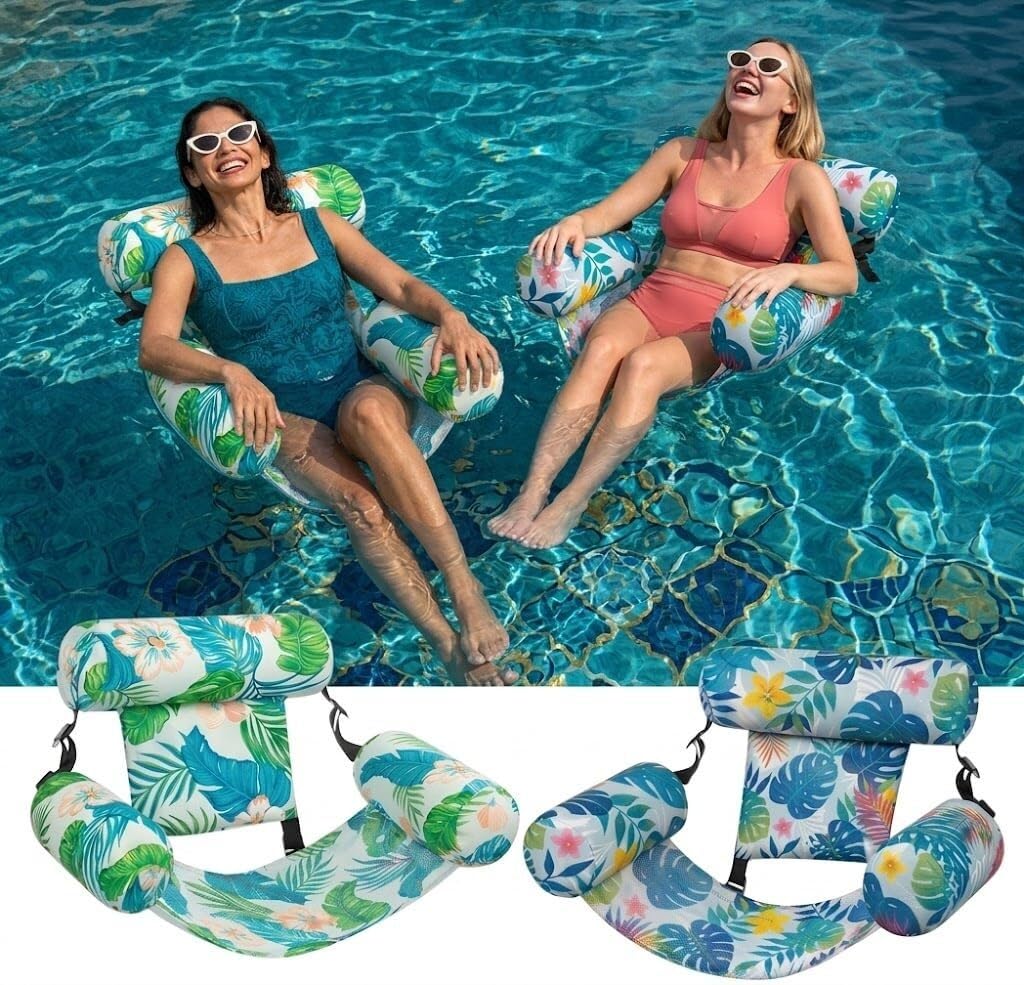 X2 Hamaca Flotante Piscina Hamaca de Piscina Hinchable Resistente para Adultos Perfecto para Fiestas, Verano, Mar, Lago y Momentos de Relajación en el Agua.