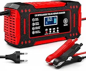 Carregador De Bateria Inteligente 12V Bivolt Smart Charger Para Carro Moto Com Proteção Contra Sobrecarga Recuperação Automática Display Digital Linha Premium