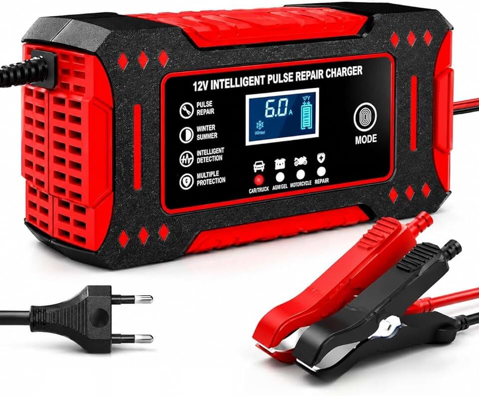 Carregador De Bateria Inteligente 12V Bivolt Smart Charger Para Carro Moto Com Proteção Contra Sobrecarga Recuperação Automática Display Digital Linha Premium