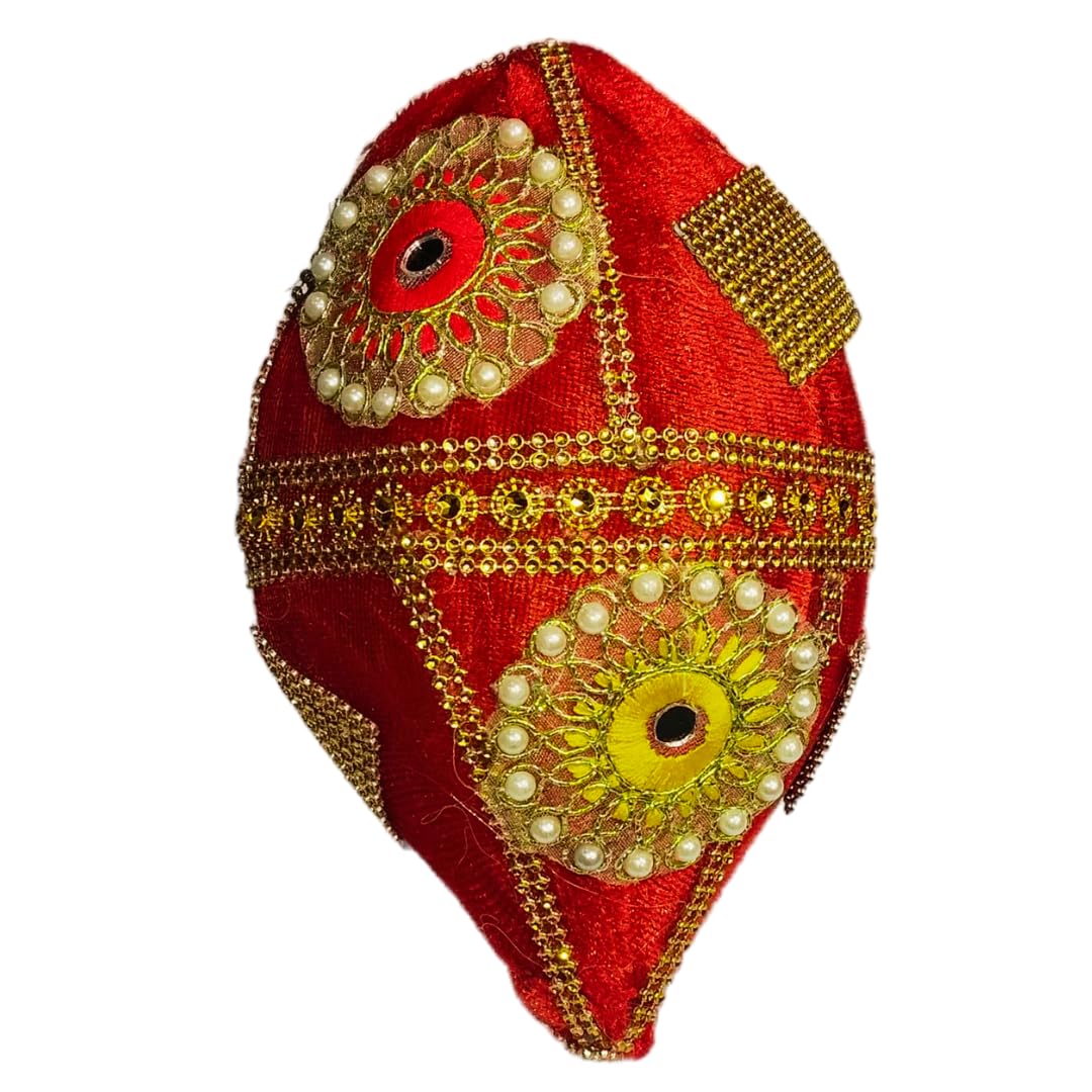 Premium Shagun Nariyal for Weddings & Ceremonies - Ideal for Roka, Engagement, & Gifting | Handcrafted Coconut with Decorative Cover - Length: 17cm, Width: 10 cm-image-32