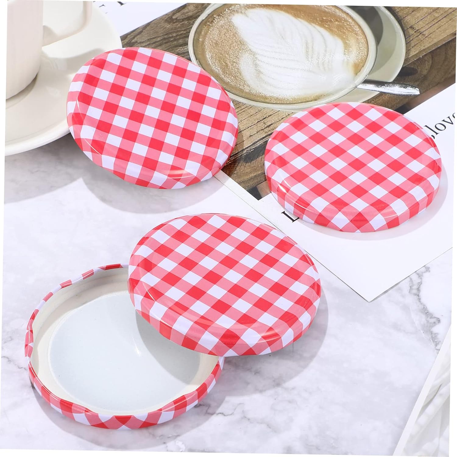 200pcs Tinplate Mason Jar Lids Wide Mouth Jar Caps Airtight Leakproof Food Storage Decor