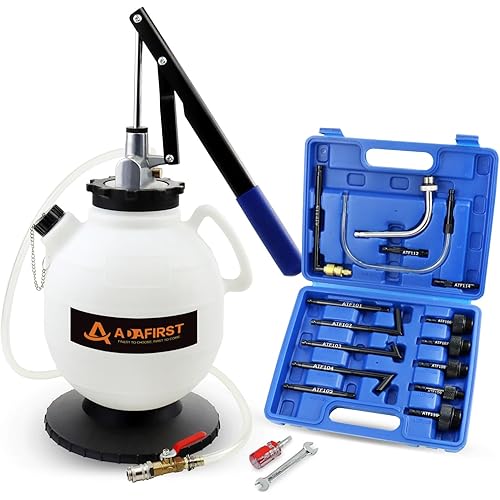 Automatic Transmission Fluid Pump ATF Refill Tool Kit, 7.5L Manual Automotive Oil Transfer Filler System with 15PCS ATF Adapters Fit Audi Mercedes Benz VW Ford BMW Infiniti Nissan Volkswagen