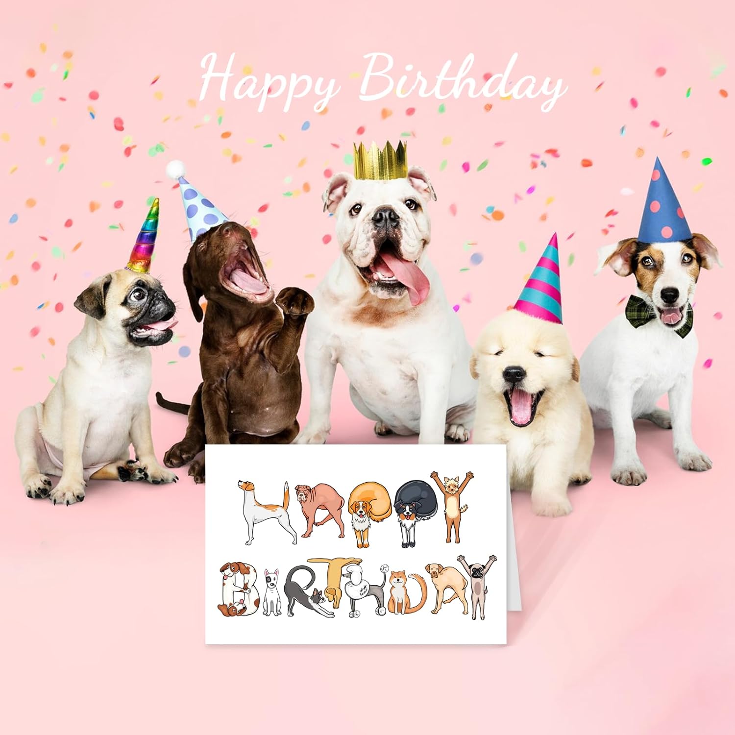 Lovely Happy Birthday Card Gift for Dog Lover, Cute Dogs Birthday Cards Gift for Dad Mom Brother Sister Men Women Dogs Owner - Image 6