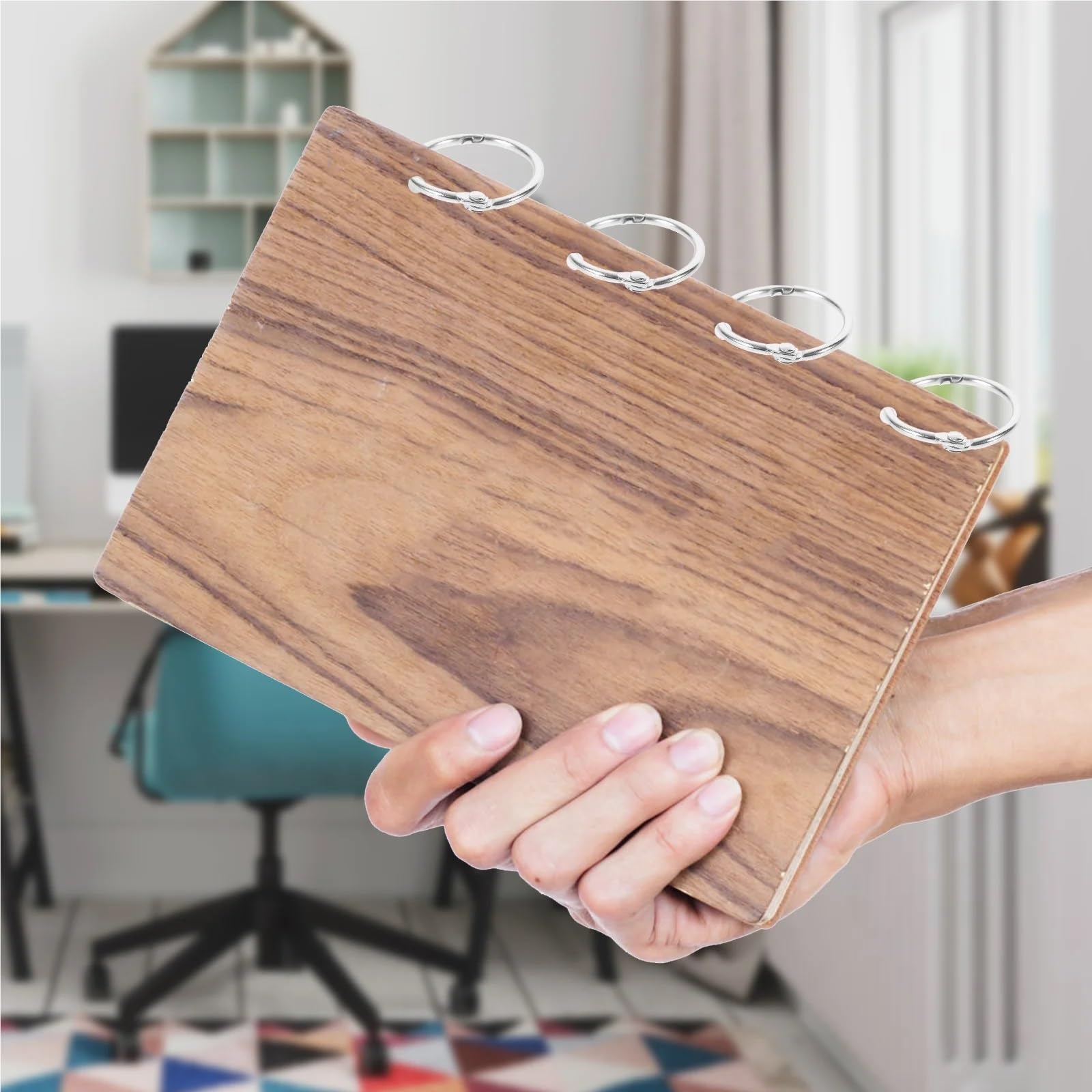 Lot de 200 anneaux de reliure en métal pour cartes à clipser, feuilles circulaires, cartes flash, fournitures de bureau