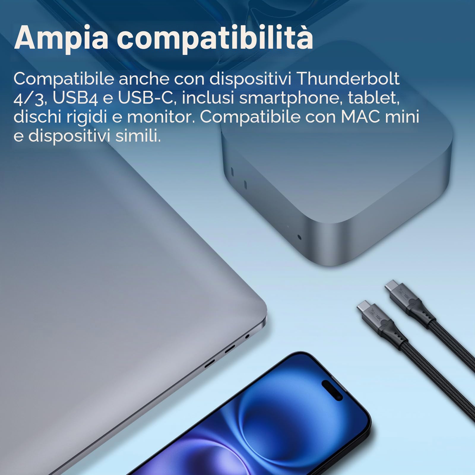 MMOBIEL 80Gbps per il Cavo Thunderbolt 5 Cavo Intrecciato da USB-C a USB-C Video 1m - Aumento della Larghezza di Banda 120Gbps, Ricarica 240W per iPhone 17/16/15, Thunderbolt 5/4/3, USB4 – Nero
