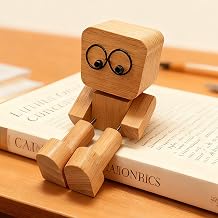 2 Pack Shaking Wooden Man Figurine,Shaking Wooden Man Figurines for Car Dashboard,Funny Dash With 12pcs Magnetic Expressions ,Handmade Wood Little Sways Doll Cars Accessories and Desk Decoration