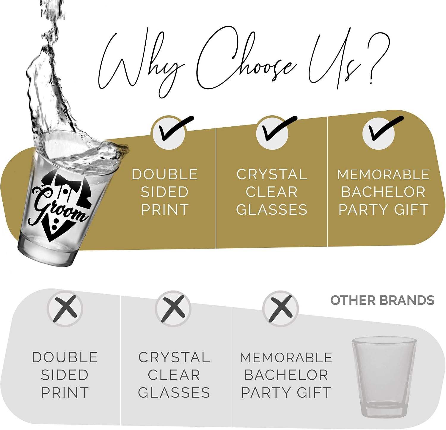 Bachelor Party Shot Glass Set of 12 – 1 for Groom and 11 for Groomsmen, 1.75oz Glasses, Groomsmen Proposal Gifts For Wedding, Team Groom Proposal, Party Favors for Men And Gift Ideas