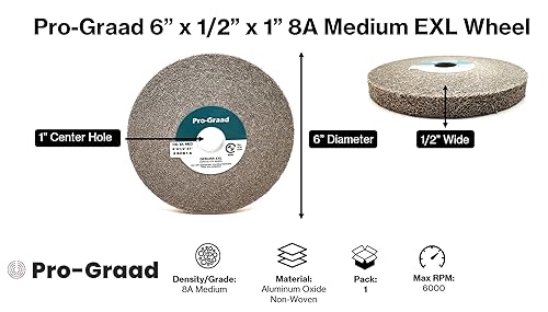 Miniatura 144 de EXL 09549 - Rueda de desbarbado, 6 x 1 pulgada x 1 pulgada fina, carburo de silicio, rueda de desbarbado, acabado y pulido de metal, convoluto, 09549