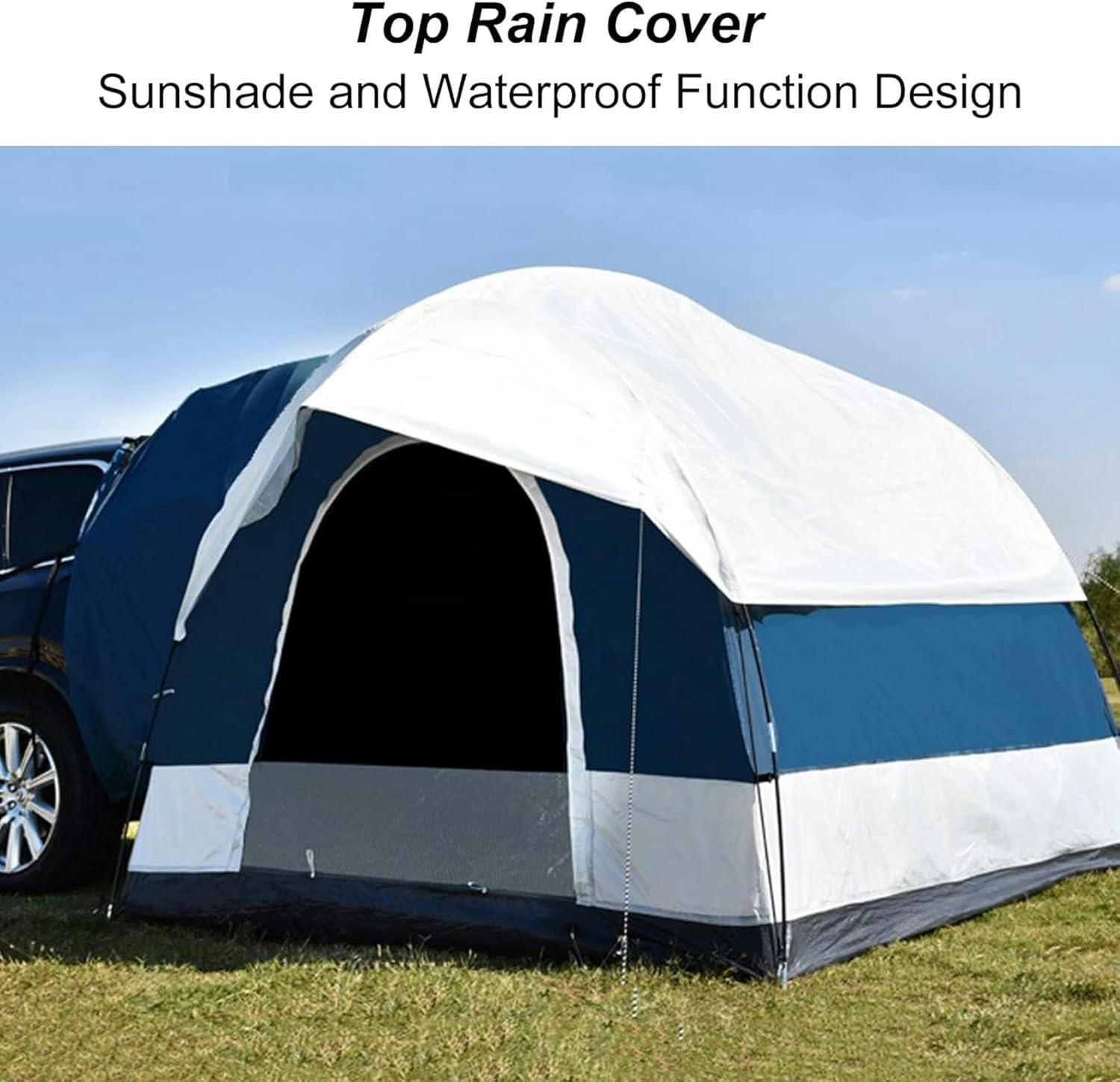 AMNOOL Truck Tailgate Tent Multipurpose Truck Tent, Car Camping Tent, 250 * 250 * 200 cm, Waterproof Universal SUV Tents for Camping, 4 Person Capacity