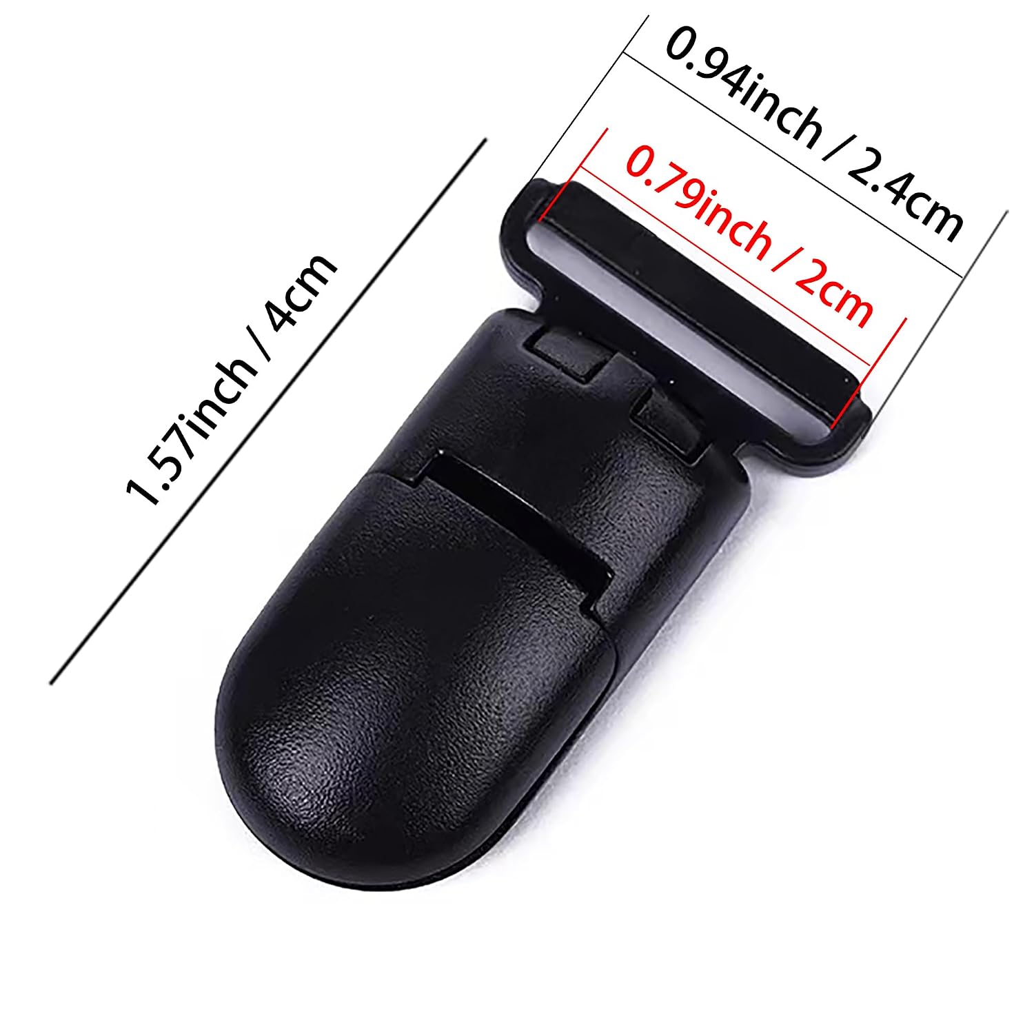 100pack 20mmRibbon Pacifier Plastic Suspender Clips for DIY Teething Toys Baby Blankets Dummy Bib Leash, White