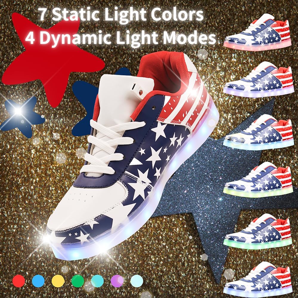 LED Light Up Shoes for Women Men Sports LED Shoes Dancing Sneakers Low-Top USB Charging Shoes for Kids - Image 4