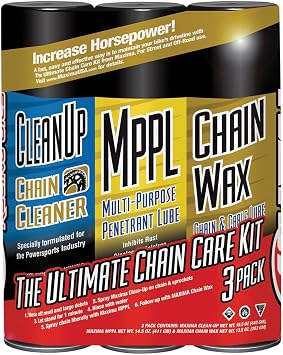 Maxima 70-749203-3PK Chain Wax Ultimate Chain Care Aerosol Combo Kit, Pack of 3
