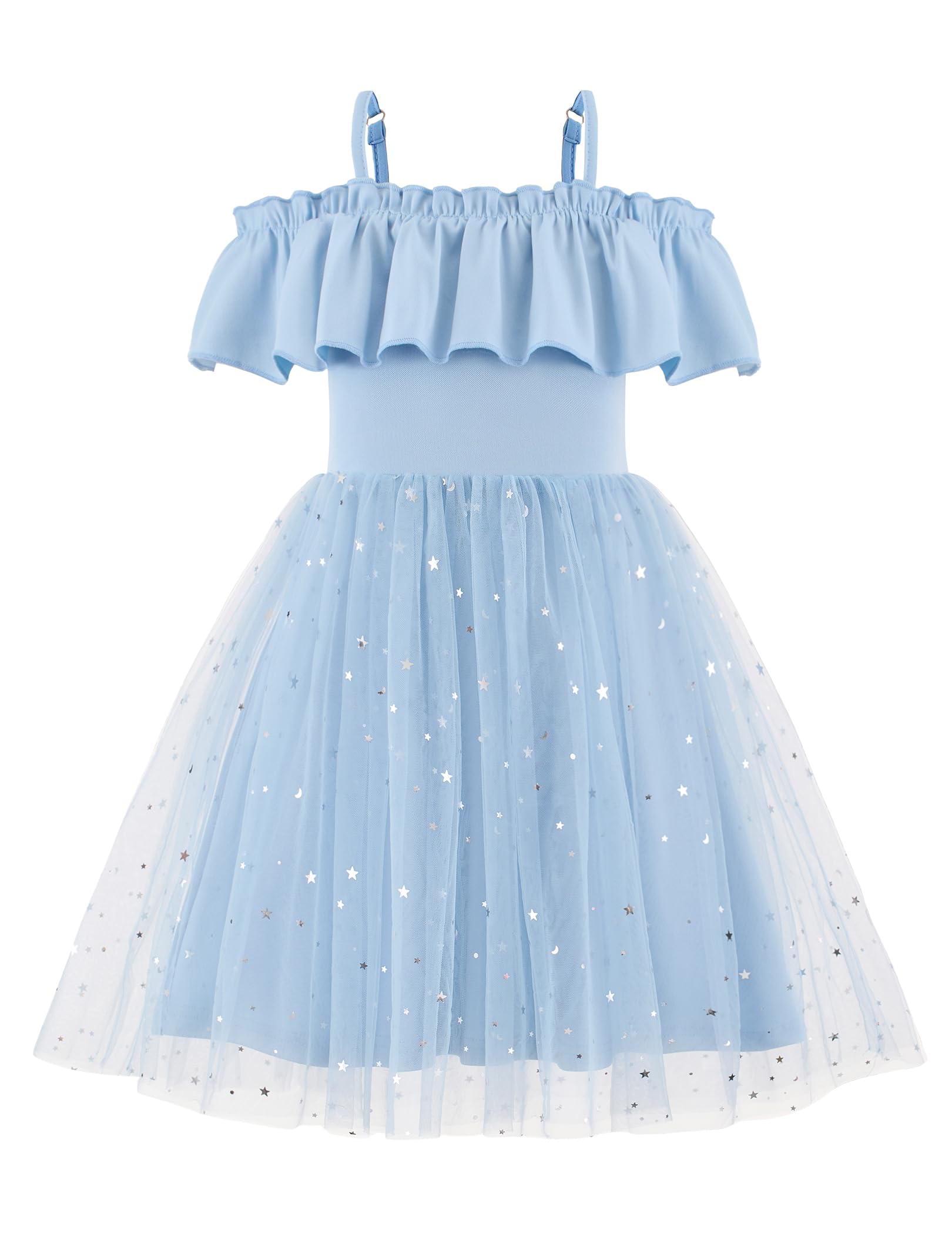 Arshiner Toddler Girl Tulle Dress Girls Sequin Summer Dresses Off Shoulder Flutter Formal Birthday Party Princess Dress