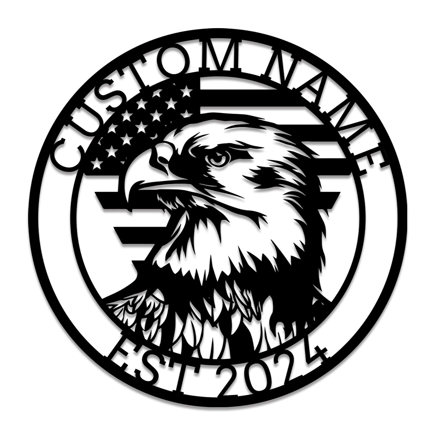 Houdoum Black Custom Bald Eagle Metal Sign Wall Art For Wildlife Lovers,Custom Eagle Metal Wall Sign,Personalized Eagle Metal Wall Art,Eagle Metal Wall Decor,Custom Eagle Name Sign,Eagle Lover Gift (Style D)