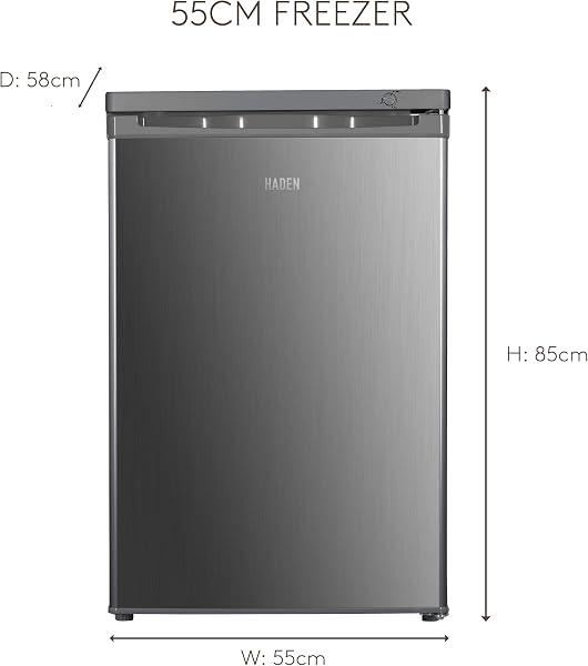 HADEN 85L Under Counter Freezer - 55cm, Manual Defrost, 4 Draws - Mechanical Temperature Control - Silver Freestanding Freezer - 3